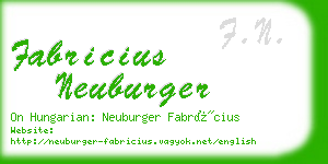 fabricius neuburger business card